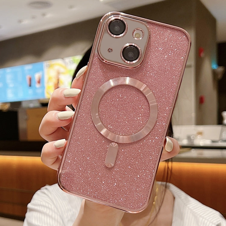 For iPhone 14 Plus MagSafe Glitter Electroplating TPU Phone Case(Rose  Gold) - iPhone 14 Plus Cases by PMC TechLife | Online Shopping South Africa | PMC TechLife
