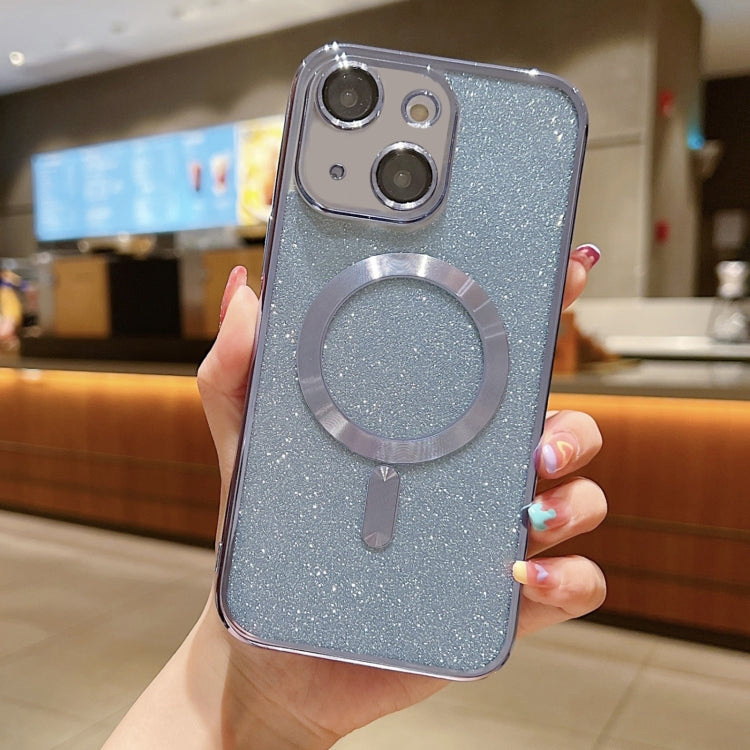 For iPhone 14 Plus MagSafe Glitter Electroplating TPU Phone Case(Blue) - iPhone 14 Plus Cases by PMC TechLife | Online Shopping South Africa | PMC TechLife