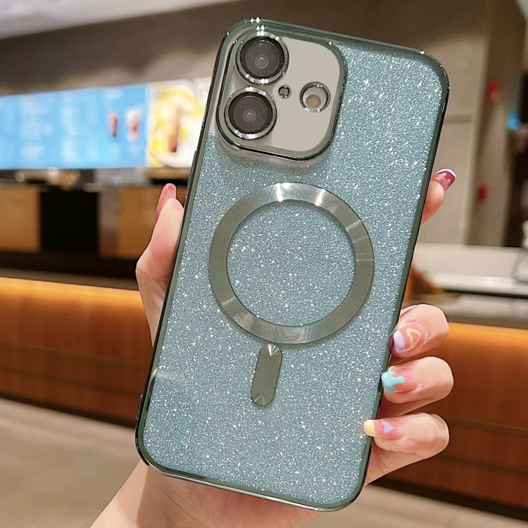 For iPhone 16 Plus Glitter Electroplating MagSafe TPU Phone Case(Green) - iPhone 16 Plus Cases by PMC TechLife | Online Shopping South Africa | PMC TechLife | Buy Now Pay Later Mobicred