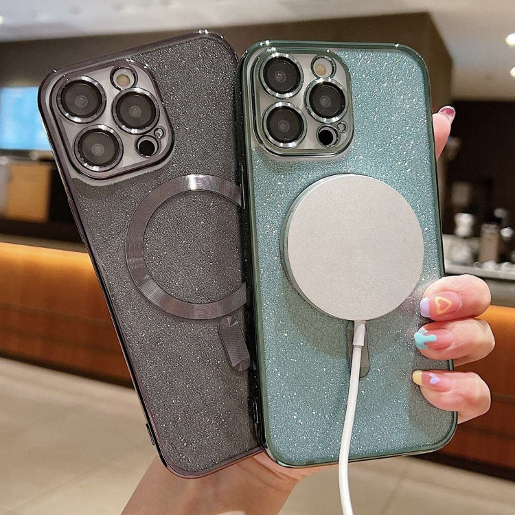 For iPhone 16 Plus Glitter Electroplating MagSafe TPU Phone Case(Green) - iPhone 16 Plus Cases by PMC TechLife | Online Shopping South Africa | PMC TechLife | Buy Now Pay Later Mobicred