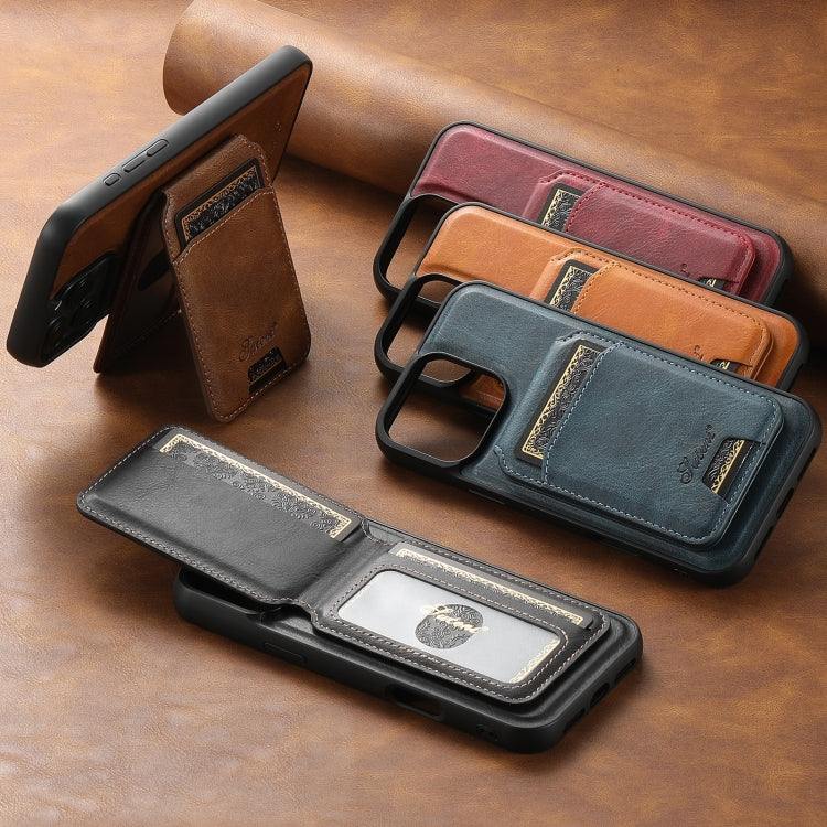 For iPhone 16 Suteni H15 MagSafe Oil Eax Leather Detachable Wallet Back Phone Case(Red) - free shipping - PMC Jewellery - Order now!