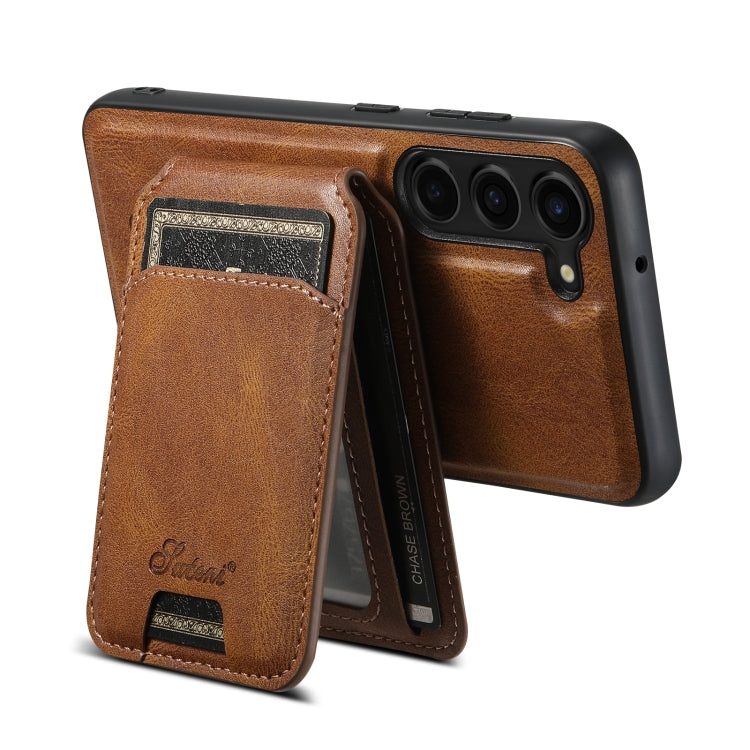 For Samsung Galaxy S23 5G Suteni H15  Oil Eax Leather Detachable Wallet Back Phone Case(Black) - Galaxy S23 5G Cases by Suteni | Online Shopping South Africa | PMC TechLife | Buy Now Pay Later Mobicred