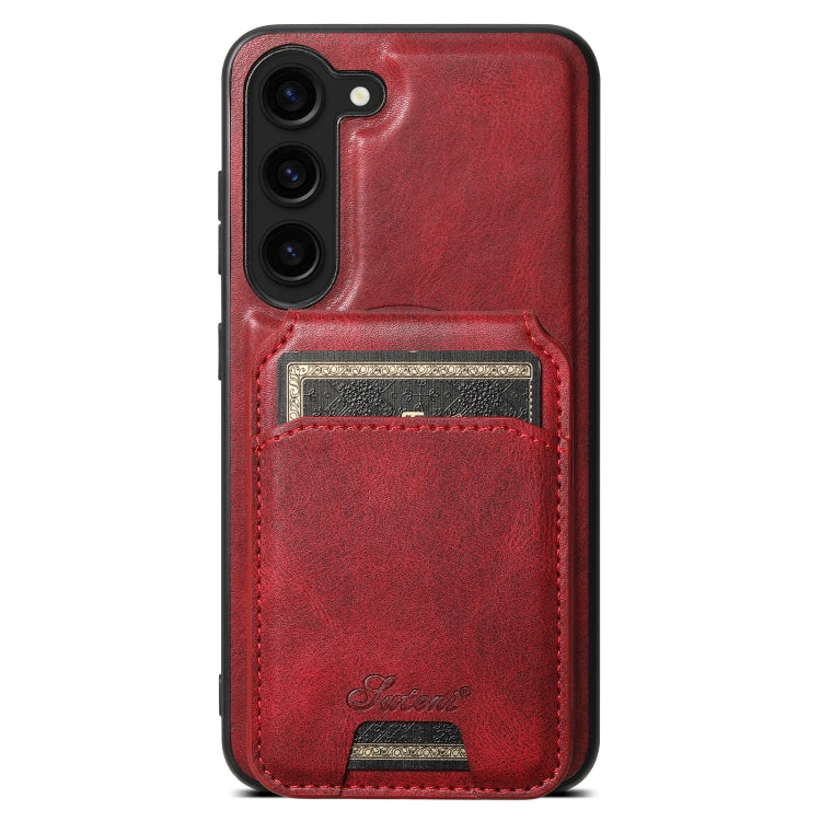 For Samsung Galaxy S23 5G Suteni H15  Oil Eax Leather Detachable Wallet Back Phone Case(Red) - Galaxy S23 5G Cases by Suteni | Online Shopping South Africa | PMC TechLife | Buy Now Pay Later Mobicred