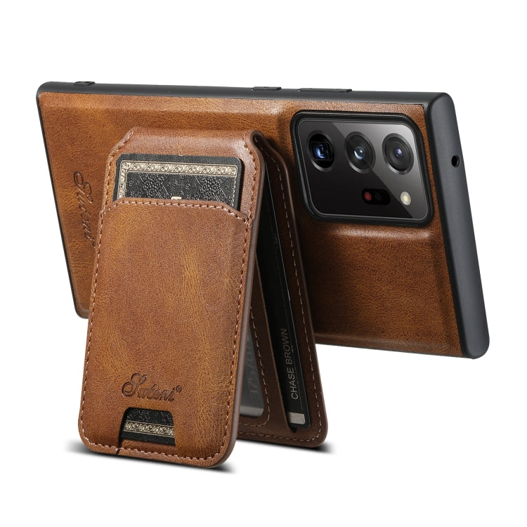 For Samsung Galaxy Note20 Ultra 5G Suteni H15  Oil Eax Leather Detachable Wallet Back Phone Case(Brown) - free shipping - PMC Jewellery - Order now!