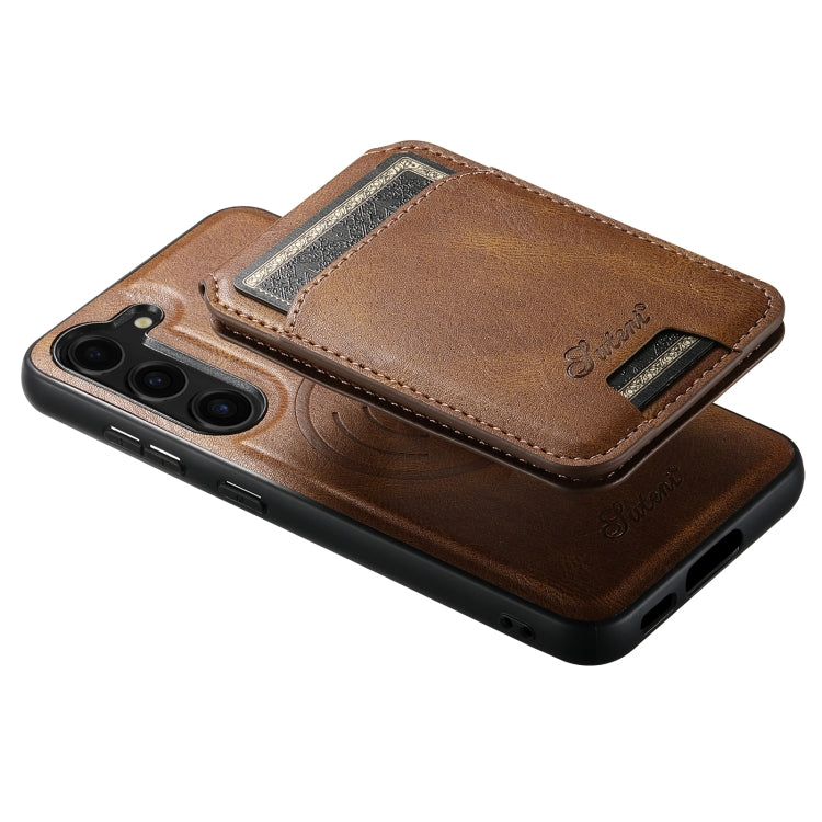 For Samsung Galaxy S24 5G Suteni H15  Oil Eax Leather Detachable Wallet Back Phone Case(Brown) - Galaxy S24 5G Cases by Suteni | Online Shopping South Africa | PMC TechLife | Buy Now Pay Later Mobicred