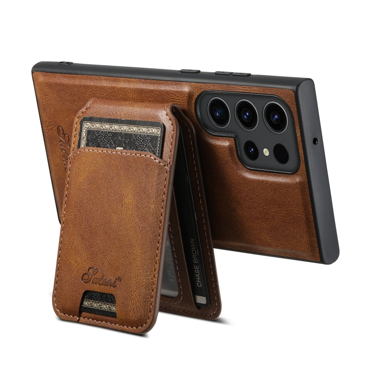For Samsung Galaxy S24 Ultra 5G Suteni H15  Oil Eax Leather Detachable Wallet Back Phone Case(Black) - free shipping - PMC TechLife - Order now!