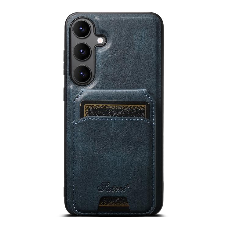 For Samsung Galaxy S25 5G Suteni H15  Oil Eax Leather Detachable Wallet Back Phone Case(Blue) - Galaxy S25 5G Cases by Suteni | Online Shopping South Africa | PMC TechLife | Buy Now Pay Later Mobicred