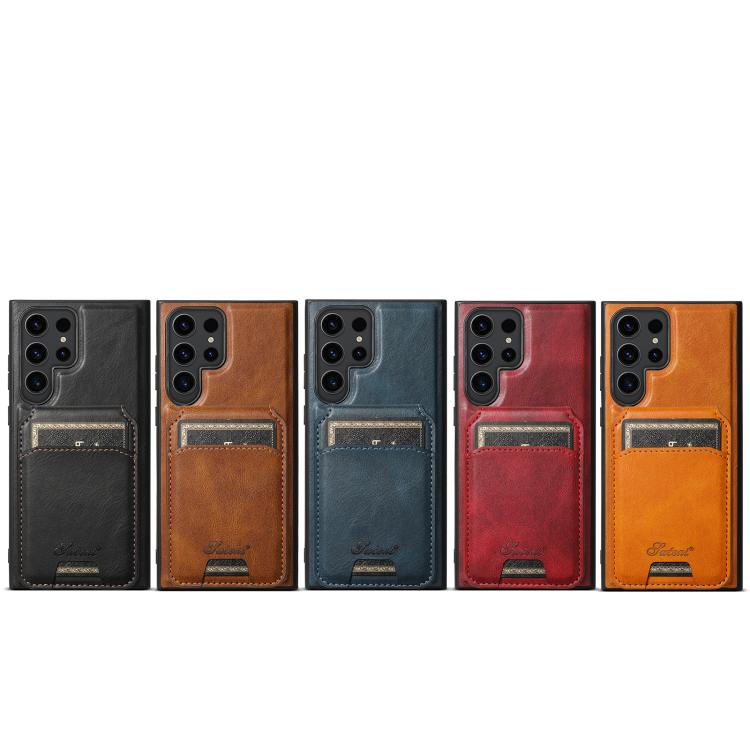 For Samsung Galaxy S22+ 5G Suteni H15  Oil Eax Leather Detachable Wallet Back Phone Case(Brown) - free shipping - PMC TechLife - Order now!