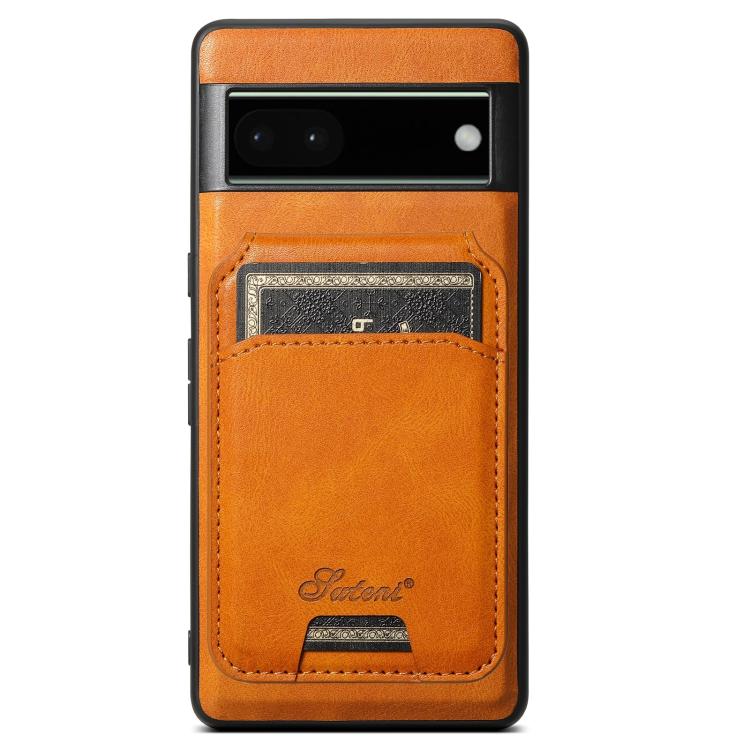 For Google Pixel 6 Pro Suteni H15 Oil Eax Leather Detachable Wallet Back Phone Case(Khaki) - Google Cases by Suteni | Online Shopping South Africa | PMC Jewellery | Buy Now Pay Later Mobicred