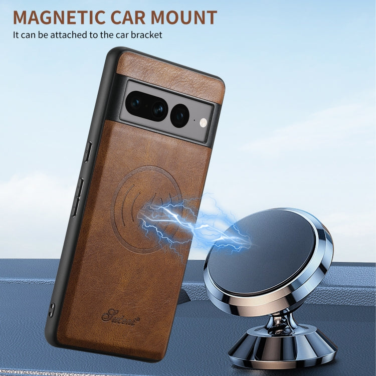 For Google Pixel 6 Pro Suteni H15 Oil Eax Leather Detachable Wallet Back Phone Case(Brown) - free shipping - PMC Jewellery - Order now!
