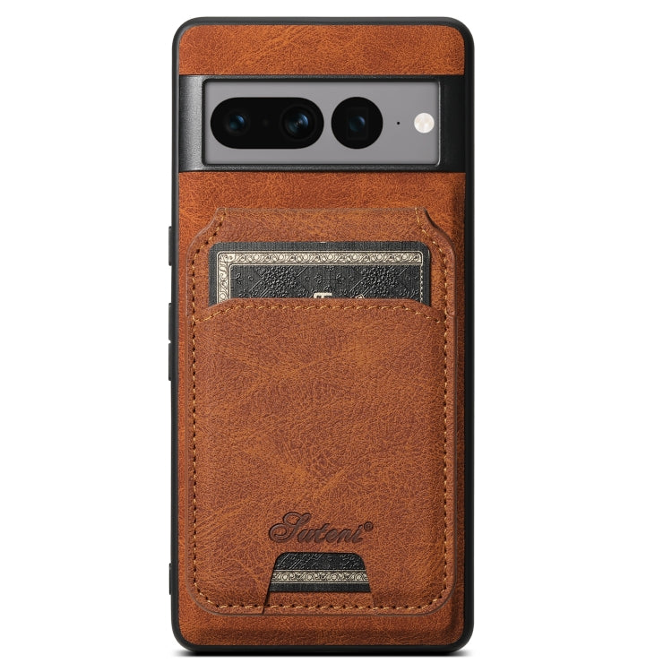 For Google Pixel 8 Pro Suteni H16 Litchi Texture Leather Detachable Wallet Back Phone Case(Khaki) - Google Cases by Suteni | Online Shopping South Africa | PMC TechLife | Buy Now Pay Later Mobicred