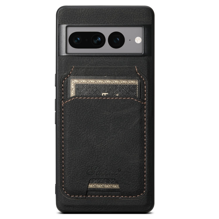For Google Pixel 7a Suteni H16 Litchi Texture Leather Detachable Wallet Back Phone Case(Black) - free shipping - PMC TechLife - Order now!
