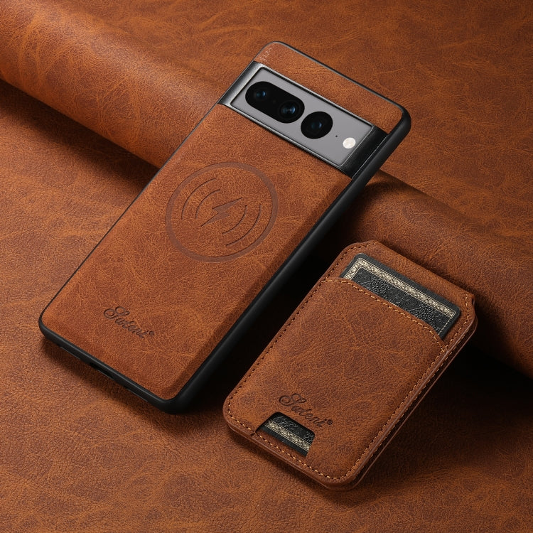 For Google Pixel 7 Pro Suteni H16 Litchi Texture Leather Detachable Wallet Back Phone Case(Brown) - Google Cases by Suteni | Online Shopping South Africa | PMC TechLife | Buy Now Pay Later Mobicred