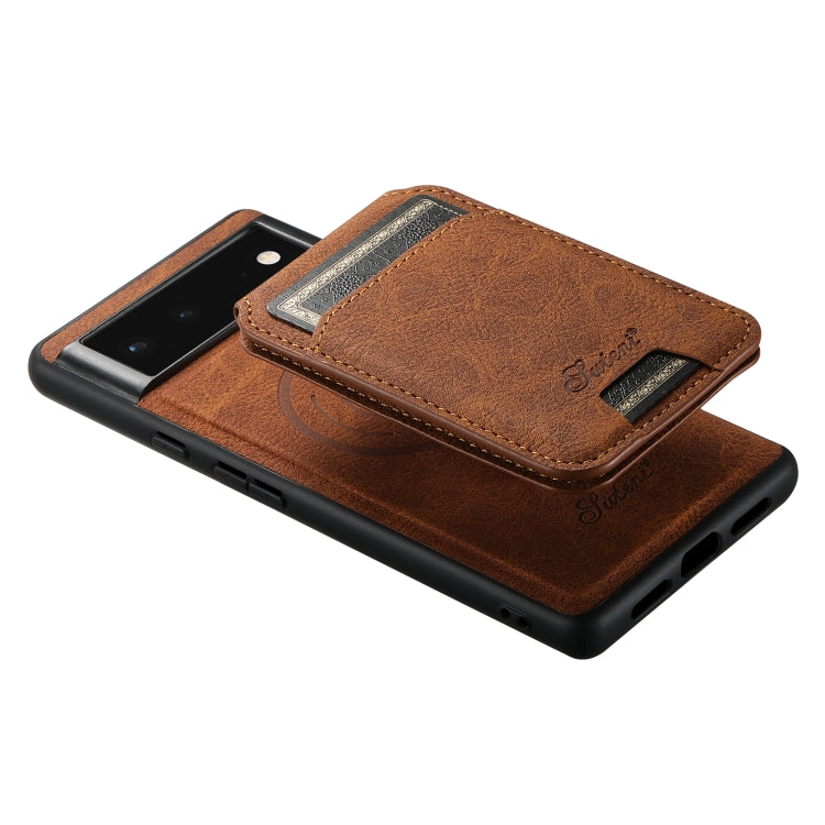 For Google Pixel 6 Pro Suteni H16 Litchi Texture Leather Detachable Wallet Back Phone Case(Khaki) - Google Cases by Suteni | Online Shopping South Africa | PMC TechLife | Buy Now Pay Later Mobicred