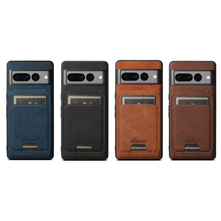 For Google Pixel 6 Suteni H16 Litchi Texture Leather Detachable Wallet Back Phone Case(Brown) - Google Cases by Suteni | Online Shopping South Africa | PMC TechLife | Buy Now Pay Later Mobicred