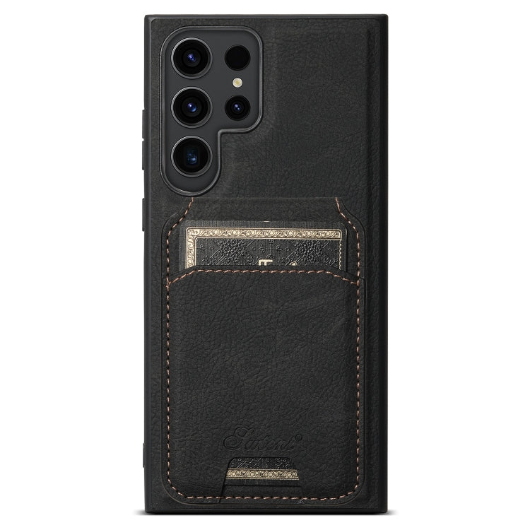 For Samsung Galaxy S24 Ultra 5G Suteni H16 Litchi Texture Leather Detachable Wallet Back Phone Case(Black) - free shipping - PMC Jewellery - Order now!