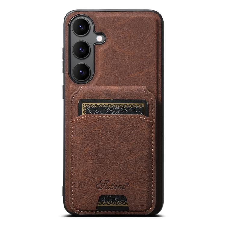 For Samsung Galaxy S25+ 5G Suteni H16 Litchi Texture Leather Detachable Wallet Back Phone Case(Brown) - free shipping - PMC TechLife - Order now!