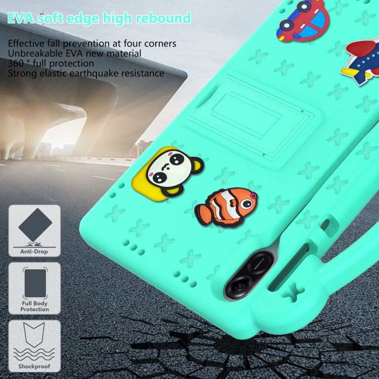 For Honor Pad X9 / X9 2024 Handle Kickstand Children EVA Shockproof Tablet Case(Mint Green) - Honor by PMC TechLife | Online Shopping South Africa | PMC TechLife | Buy Now Pay Later Mobicred