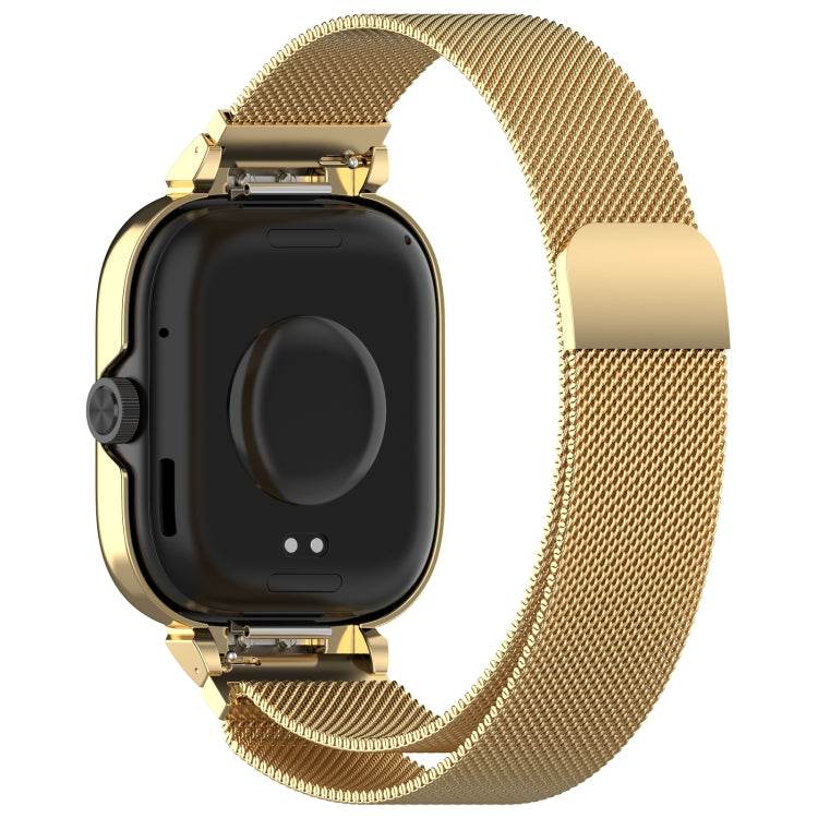For Redmi Watch 4 Milan Magnetic Steel Mesh Watch Band + Watch Metal Frame(Gold) - free shipping - PMC TechLife - Order now!