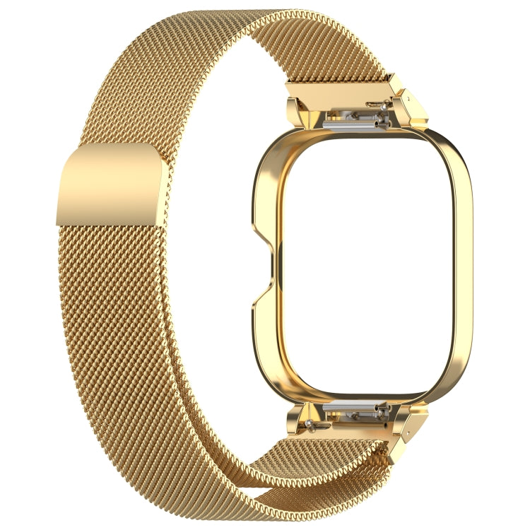 For Redmi Watch 4 Milan Magnetic Steel Mesh Watch Band + Watch Metal Frame(Gold) - free shipping - PMC TechLife - Order now!