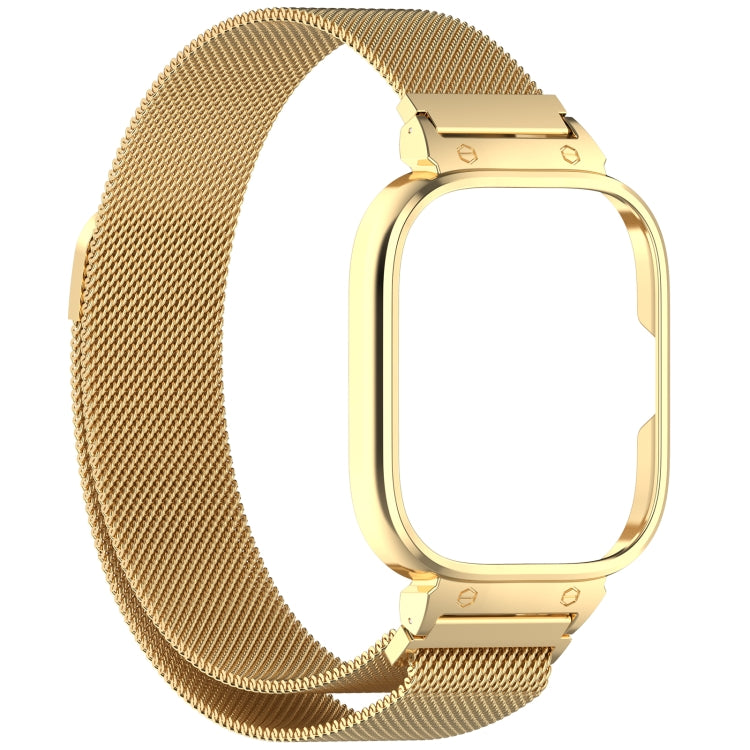 For Redmi Watch 4 Milan Magnetic Steel Mesh Watch Band + Watch Metal Frame(Gold) - free shipping - PMC TechLife - Order now!
