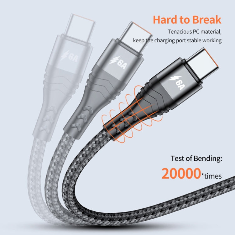 ENKAY 3-in-1 6A USB to Type-C / 8 Pin / Micro USB Multifunction Fast Charging Cable, Cable Length:2m(Grey) - free shipping - PMC Jewellery - Order now!