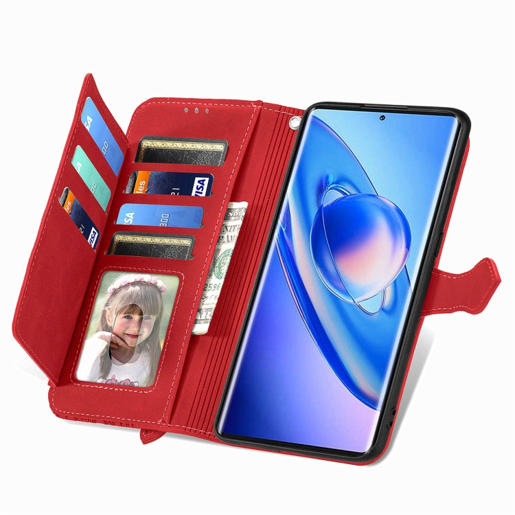 For Blackview A200 Pro Embossed Flower Zipper Leather Phone Case(Red) - More Brand by PMC TechLife | Online Shopping South Africa | PMC TechLife
