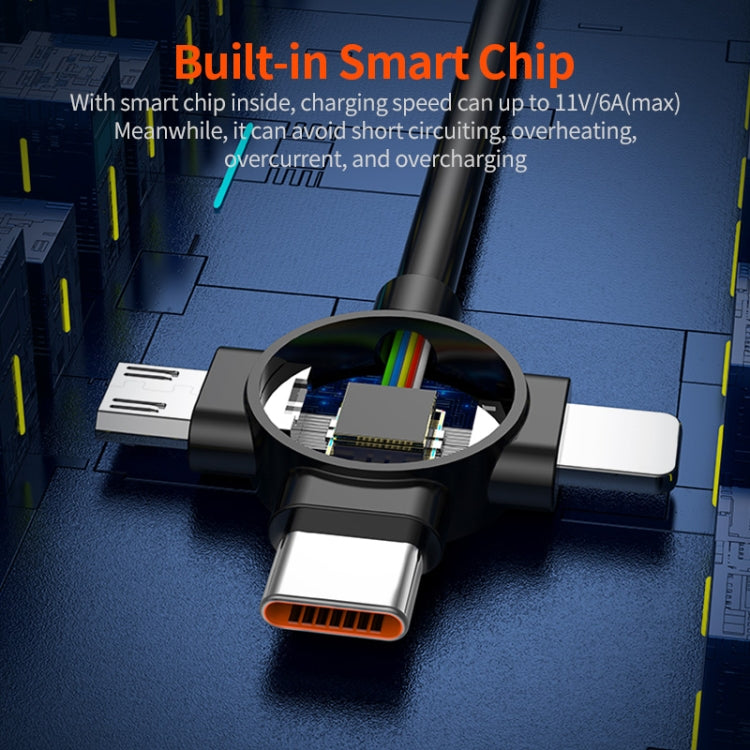 ENKAY 66W Reversible USB to Type-C / 8 Pin / Micro USB Elastic Spring Fast Charging Cable, Length 1.5m(Type A) - free shipping - PMC TechLife - Order now!