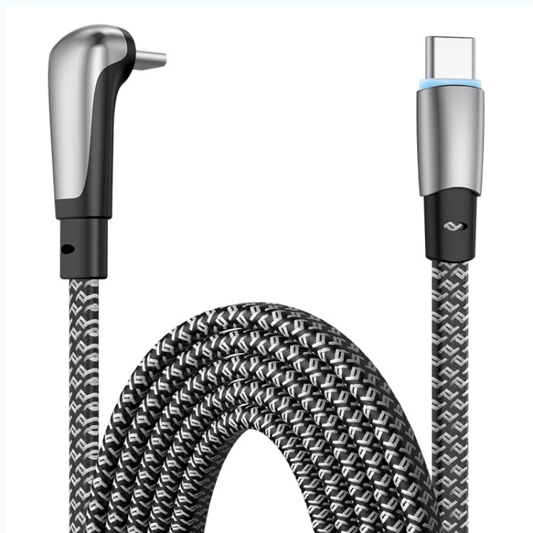 ENKAY PD65W Elbow Type-C to Type-C Fast Charging Data Braid Cable with Indicator Light, Length:2m - USB-C & Type-C Cable by ENKAY | Online Shopping South Africa | PMC TechLife | Buy Now Pay Later Mobicred