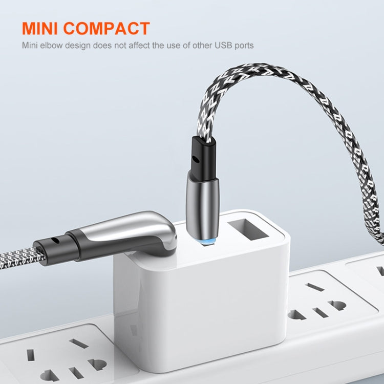 ENKAY PD65W Elbow Type-C to Type-C Fast Charging Data Braid Cable with Indicator Light, Length:2m - USB-C & Type-C Cable by ENKAY | Online Shopping South Africa | PMC TechLife | Buy Now Pay Later Mobicred