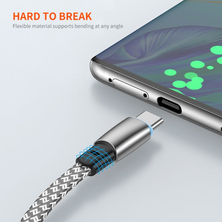 ENKAY PD65W Elbow Type-C to Type-C Fast Charging Data Braid Cable with Indicator Light, Length:2m - USB-C & Type-C Cable by ENKAY | Online Shopping South Africa | PMC TechLife | Buy Now Pay Later Mobicred