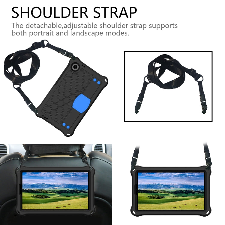 For Blackview Tab 60 8.7 2023 Honeycomb EVA Hybrid PC Tablet Case with Strap(Black+Blue) - Others by PMC TechLife | Online Shopping South Africa | PMC TechLife