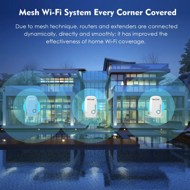WAVLINK WN576K3 AC1200 Household WiFi Router Network Extender Dual Band Wireless Repeater, Plug:UK Plug - free shipping - PMC Jewellery - Order now!