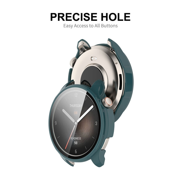 For Amazfit Balance A2286 ENKAY Hat-Prince Full Coverage Tempered Glass Film Integrated PC Watch Case(Transparent) - Watch Cases by ENKAY | Online Shopping South Africa | PMC TechLife | Buy Now Pay Later Mobicred