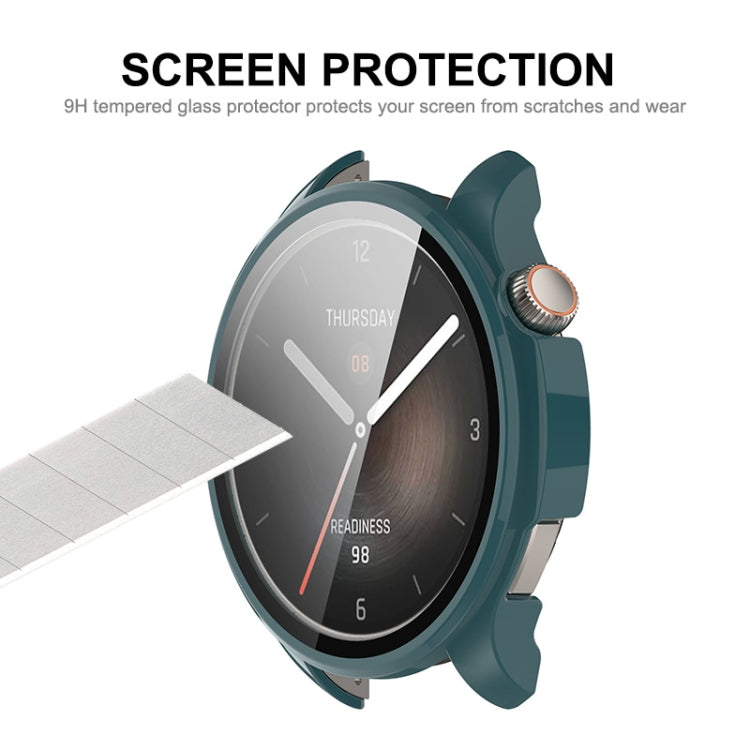 For Amazfit Balance A2286 ENKAY Hat-Prince Full Coverage Tempered Glass Film Integrated PC Watch Case(Transparent) - Watch Cases by ENKAY | Online Shopping South Africa | PMC TechLife | Buy Now Pay Later Mobicred