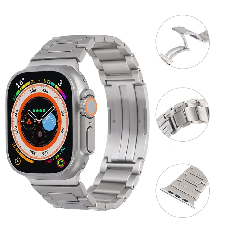 For Apple Watch Series 5 44mm Stainless Steel H-Shaped Fold Buckle Watch Band(Gold) - Watch Bands by PMC TechLife | Online Shopping South Africa | PMC TechLife | Buy Now Pay Later Mobicred