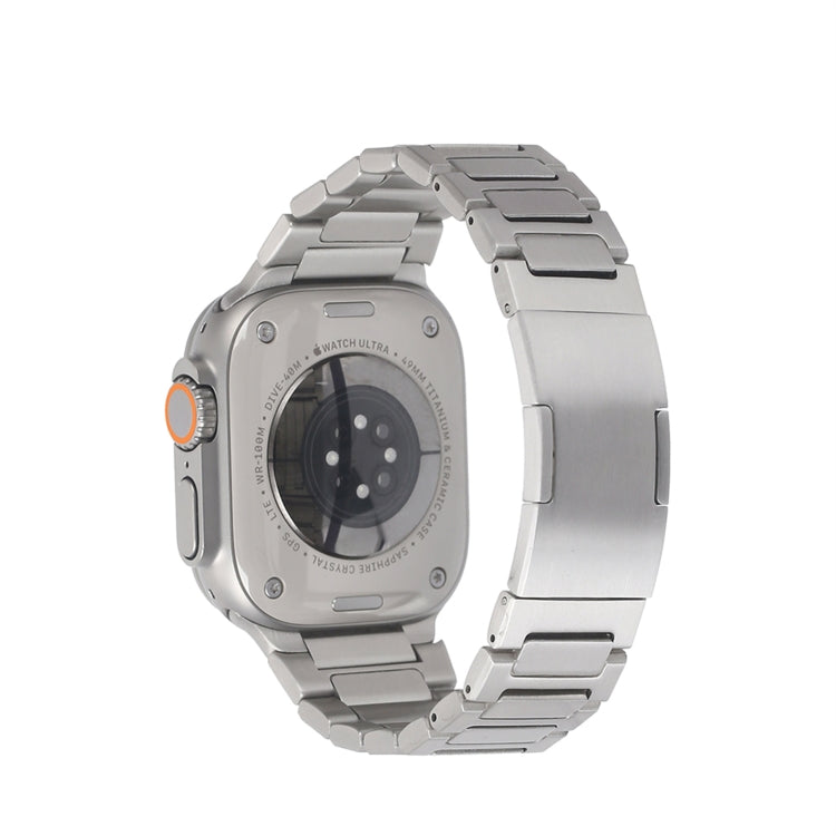 For Apple Watch Series 9 41mm Stainless Steel H-Shaped Fold Buckle Watch Band(Silver) - Watch Bands by PMC TechLife | Online Shopping South Africa | PMC TechLife | Buy Now Pay Later Mobicred