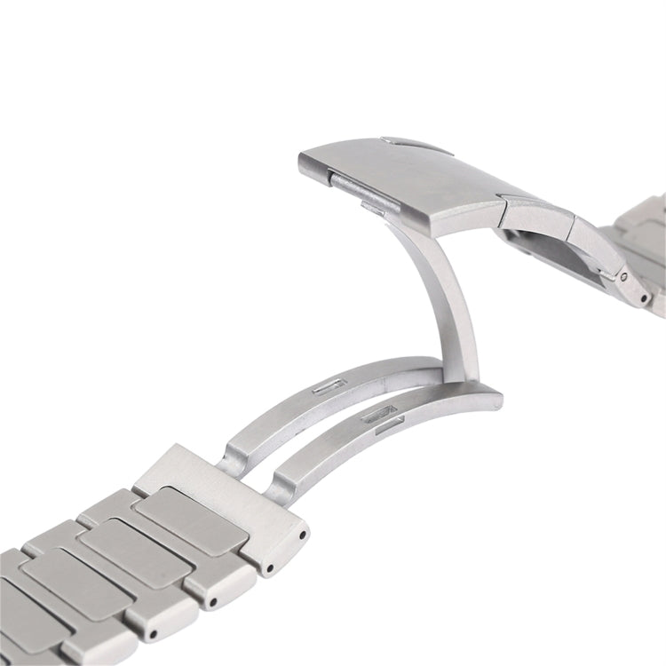 For Apple Watch Series 7 41mm Stainless Steel H-Shaped Fold Buckle Watch Band(Silver) - Watch Bands by PMC TechLife | Online Shopping South Africa | PMC TechLife | Buy Now Pay Later Mobicred
