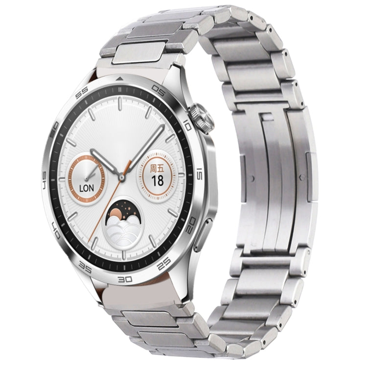 For Huawei Watch GT4 46mm H-Shaped Folding Buckle Stainless Steel Metal Watch Band(Silver) - Watch Bands by PMC TechLife | Online Shopping South Africa | PMC TechLife