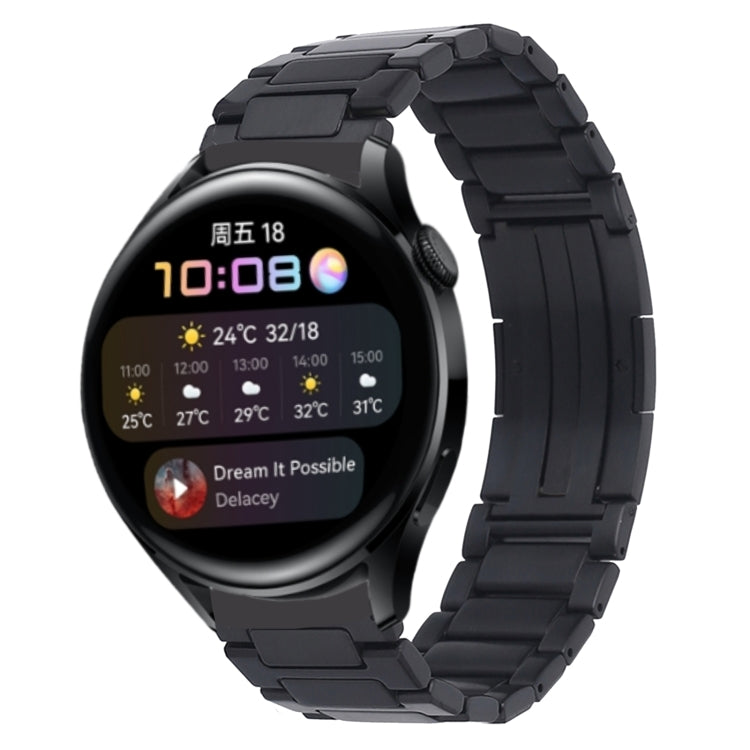For Huawei Watch3 / Watch3 Pro H-Shaped Folding Buckle Stainless Steel Metal Watch Band(Black) - free shipping - PMc TechLife - Order now!
