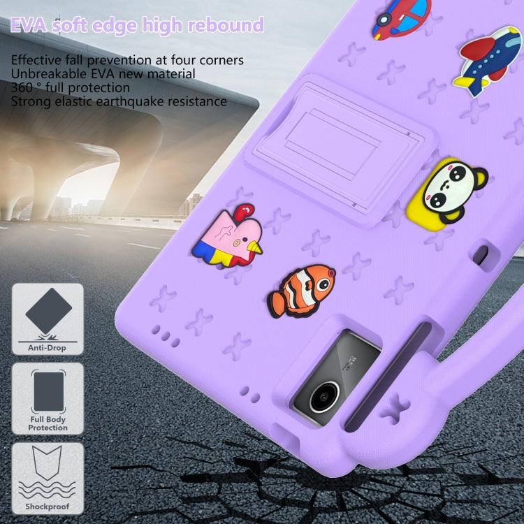For Lenovo Tab P11 / J606F Handle Kickstand Children EVA Shockproof Tablet Case(Light Purple) - Lenovo by PMC TechLife | Online Shopping South Africa | PMC TechLife | Buy Now Pay Later Mobicred