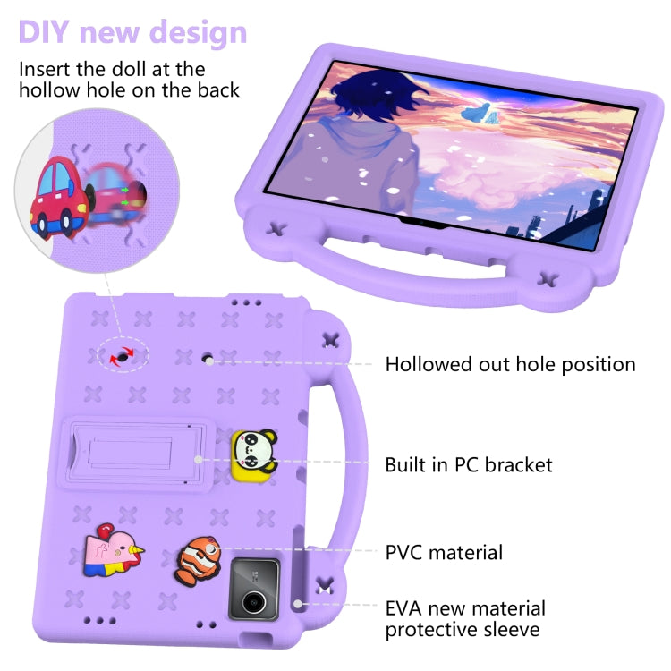 For Lenovo Tab P11 / J606F Handle Kickstand Children EVA Shockproof Tablet Case(Light Purple) - Lenovo by PMC TechLife | Online Shopping South Africa | PMC TechLife | Buy Now Pay Later Mobicred