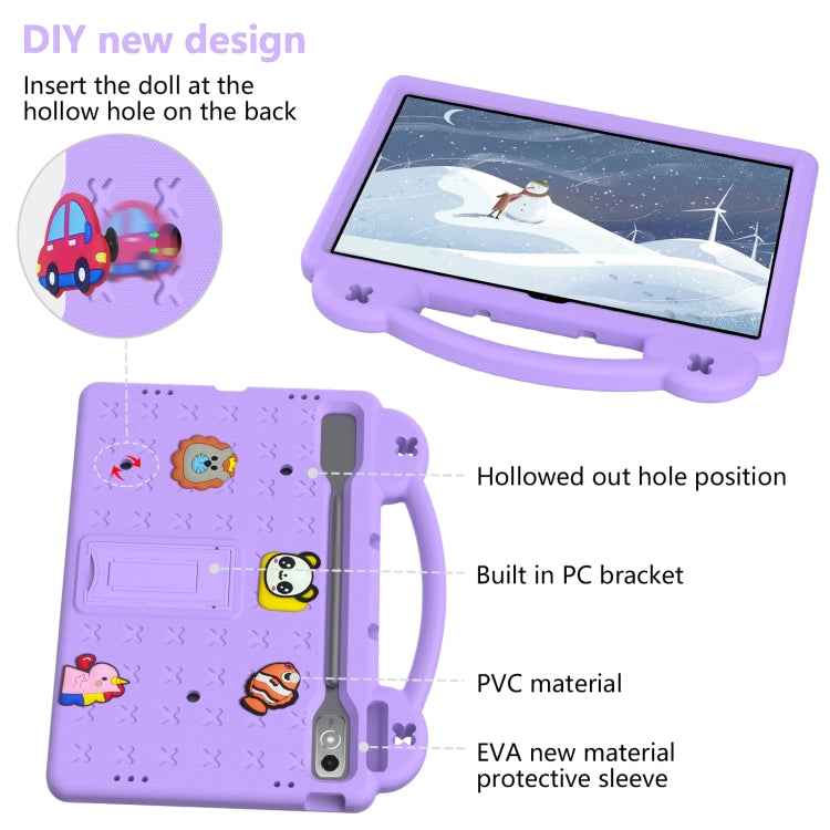 For  Lenovo Tab  P12 / Xiaoxin Pad Pro 12.7 Handle Kickstand Children EVA Shockproof Tablet Case(Light Purple) - Lenovo by PMC TechLife | Online Shopping South Africa | PMC TechLife | Buy Now Pay Later Mobicred