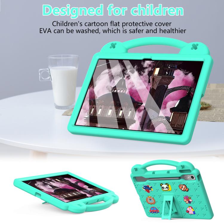 For  Lenovo Xiaoxin Pad Pro 12.7 2025 Handle Kickstand Children EVA Shockproof Tablet Case(Mint Green) - Lenovo by PMC TechLife | Online Shopping South Africa | PMC TechLife | Buy Now Pay Later Mobicred
