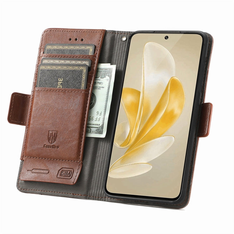 For vivo X100 Pro CaseNeo Splicing Dual Magnetic Buckle Leather Phone Case(Brown) - vivo Cases by PMC Jewellery | Online Shopping South Africa | PMC Jewellery | Buy Now Pay Later Mobicred