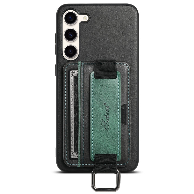 For Samsung Galaxy S24  5G Suteni H13 Card Wallet Wrist Strap Holder PU Phone Case(Black) - free shipping - PMC Jewellery - Order now!