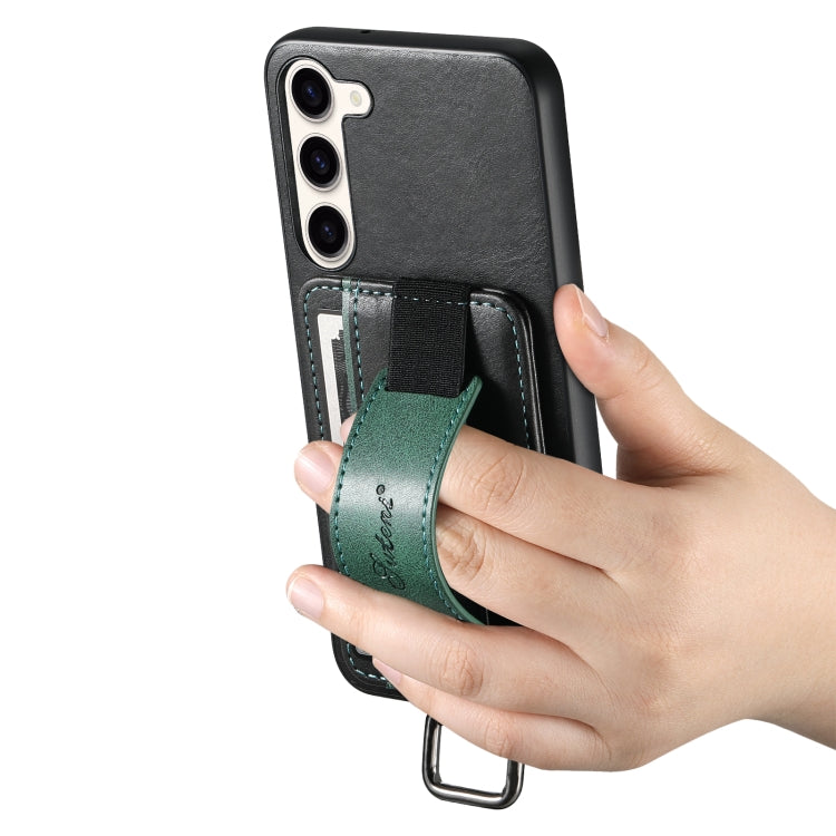 For Samsung Galaxy S24  5G Suteni H13 Card Wallet Wrist Strap Holder PU Phone Case(Black) - free shipping - PMC Jewellery - Order now!