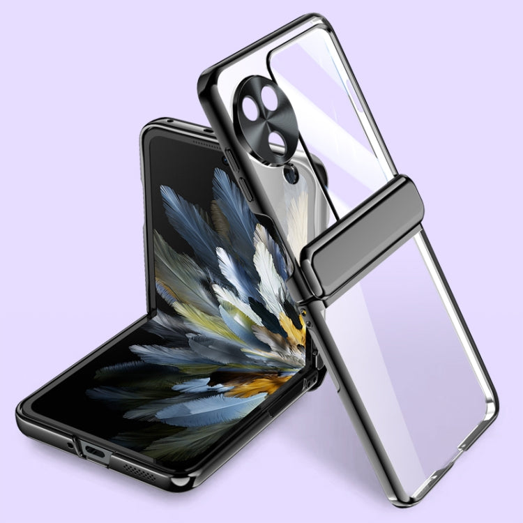 For OPPO Find N3 Flip Electroplated Case-film Integral Hinge Shockproof Phone Case(Black) - Find N3 Flip Cases by PMC TechLife | Online Shopping South Africa | PMC TechLife