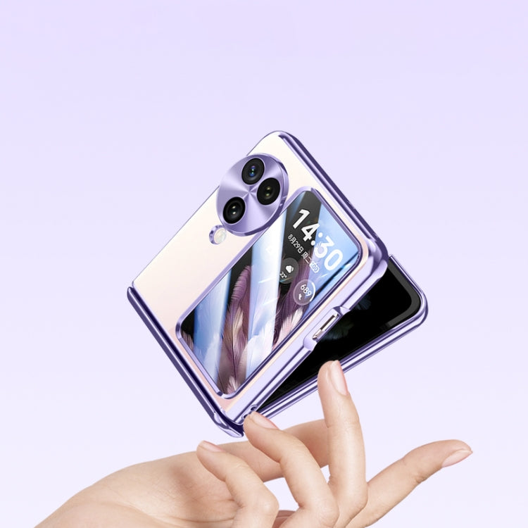 For OPPO Find N3 Flip Electroplated Case-film Integral Hinge Shockproof Phone Case(Black) - Find N3 Flip Cases by PMC TechLife | Online Shopping South Africa | PMC TechLife