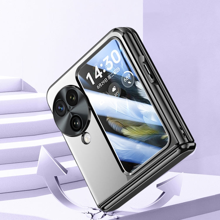 For OPPO Find N3 Flip Electroplated Case-film Integral Hinge Shockproof Phone Case(Black) - Find N3 Flip Cases by PMC TechLife | Online Shopping South Africa | PMC TechLife